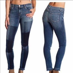 J Brand | mid-rise patchwork skinny jeans